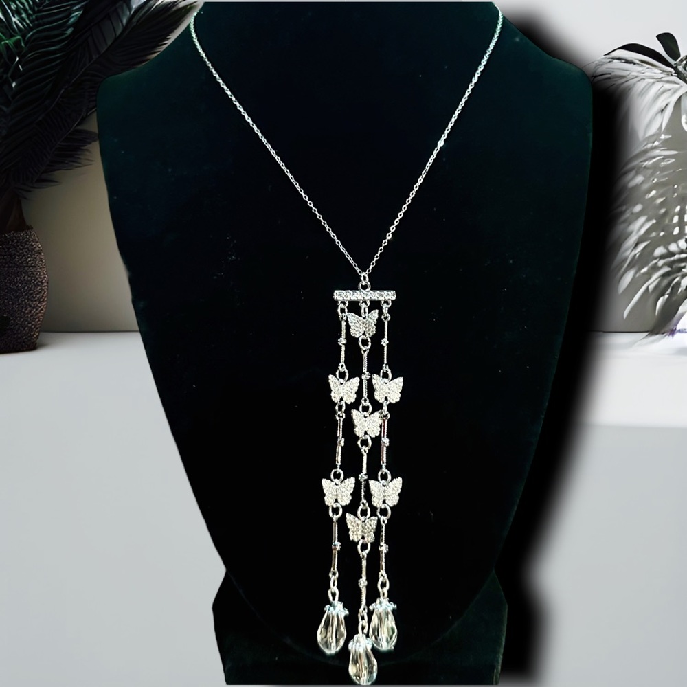 NEW 925 Sterling Silver Sparkling Pavé Butterfly ‘Mariposa’ Pendant Necklace - Picture 14 of 16